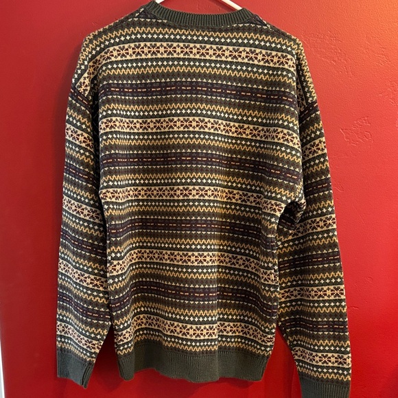 Arrow Men's Green Patterned Pullover Grandpa Sweater Size M NWT - Picture 8 of 8